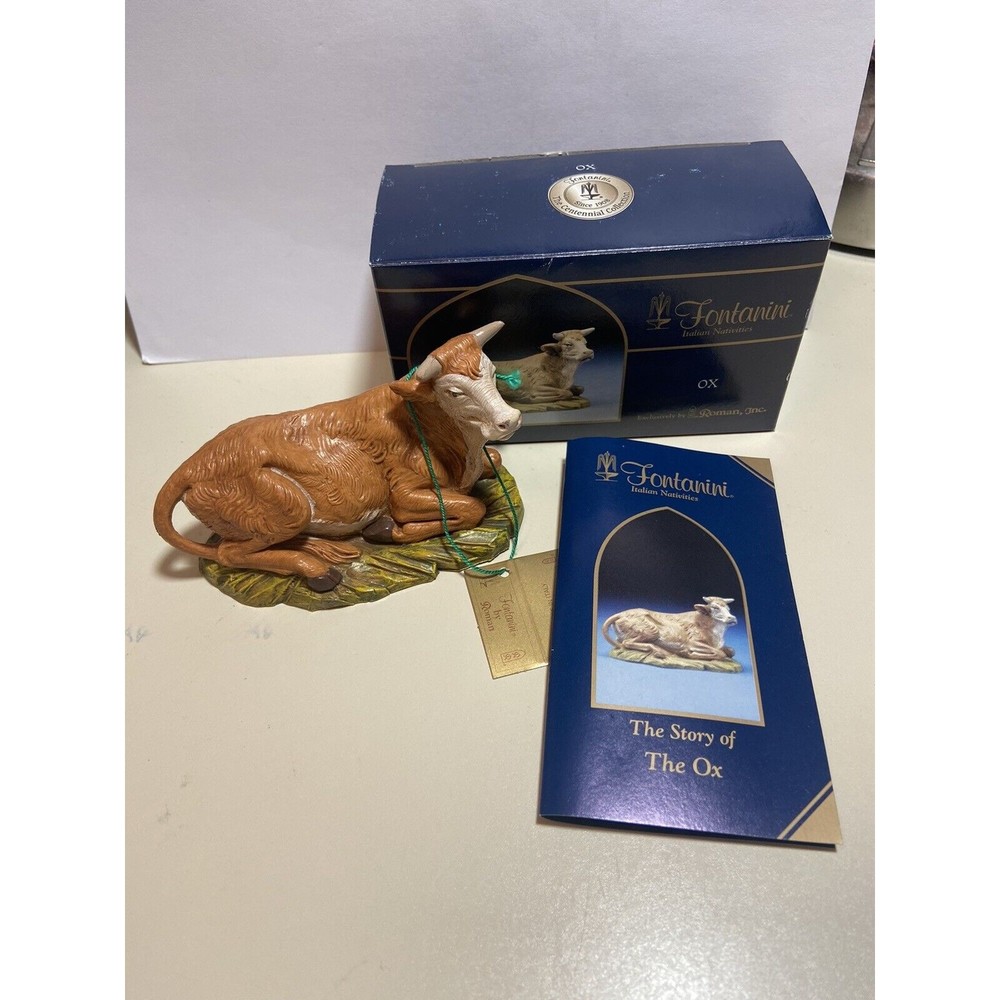 NIB NEW Roman Fontanini Heirloom Nativity Italy OX in Box Cow Centennial 4.5"